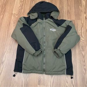 Prairie Mountain Yellowstone Reversible Hooded jacket Women’s Size M Green Black